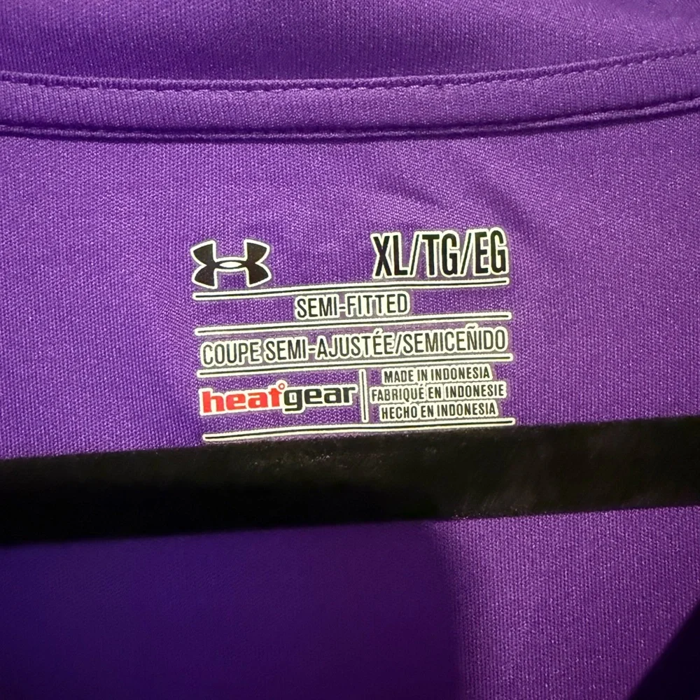 Under Armour Purple HeatGear 1/4 Zip Pullover Top XL - Picture 3 of 8